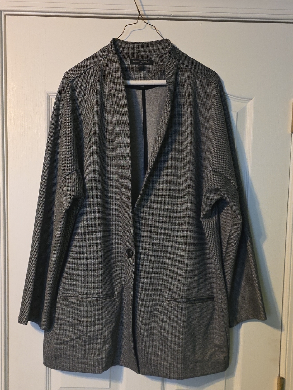 Banana Republic Gray Knit Blazer Cardigan